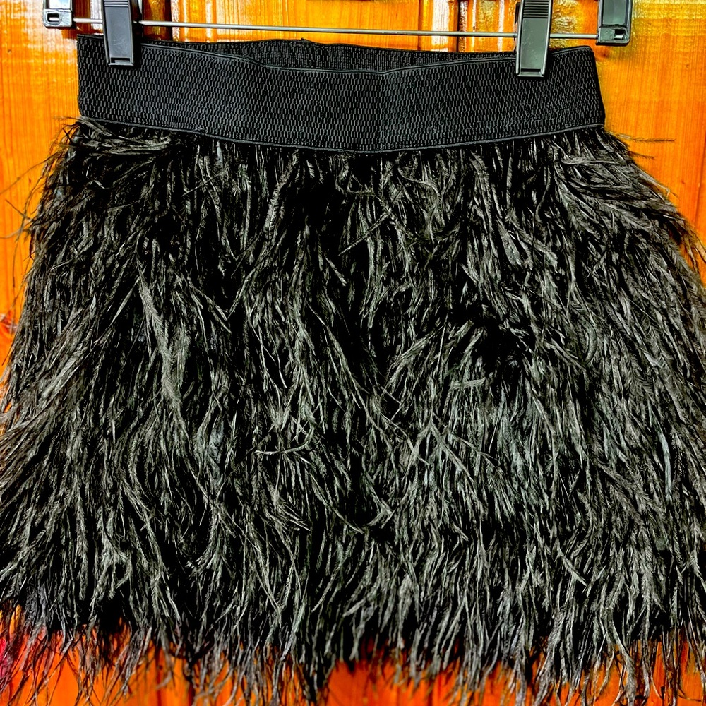 NWT AQUA FEATHER SKIRT